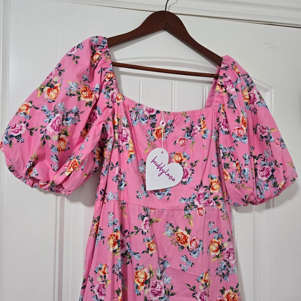 Buddy Love Posie‎ Puff Sleeve Maxi Dress in pink - Size Medium - Picture 4 of 9